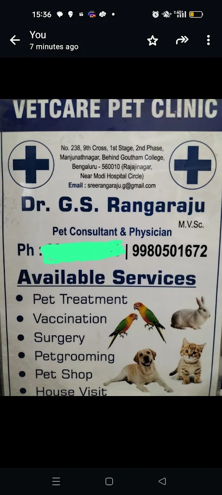 Vetcare pet clinic Veterinary Clinic in Manjunath Nagar, Bengaluru — Facility Photo 2